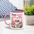 thumbnail image 2 of Hello Valentine’s Day Ragdoll Flower Crown Romantic Pink Floral 11oz Accent Two-tone Mug Cat Lover Kitten Owner Gifts Idea Coffee Tea Cup - 00031, 2 of 5