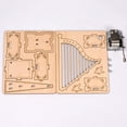 thumbnail image 3 of MasteelfCA Handwork Music Box Harp Shape Music Box Wooden Music Box Assembled Muic Box for Kids, 3 of 8