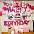 thumbnail image 4 of Banner de feliz cumpleaños de Hello Kitty, divertido juego de números, suministros para fiestas de baby shower, decoraciones coloridas para niñas y niños, color rosa, 4 of 5