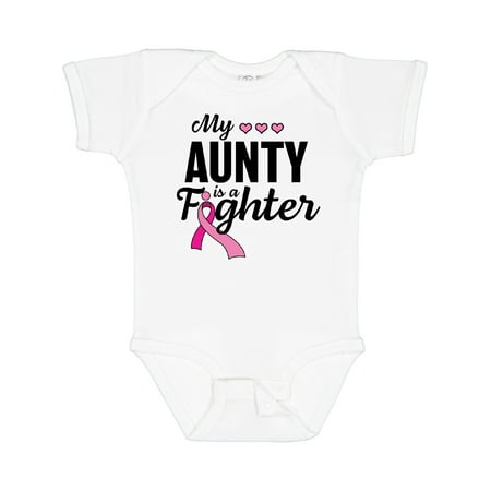 

Inktastic Breast Cancer Awareness My Aunty is a Fighter Gift Baby Boy or Baby Girl Bodysuit