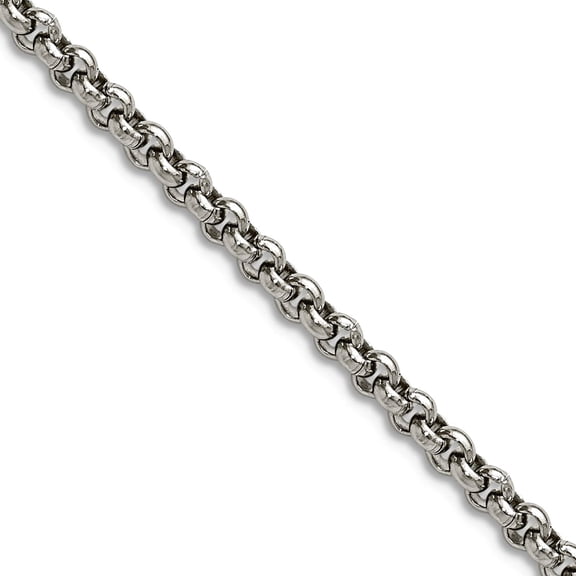 Stainless Steel Polished 3mm Rolo Chain Necklace 16 Inch Chain Necklace for Women and Men