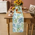 thumbnail image 3 of Blue Green Coral Table Runner, Aqua Abstract Coastal Sea Tropical Washable Cotton Linen Table Runners 72 Inches Long, Dresser Scarf Runner for Dining/Coffee/Kitchen/TV Stands/Cabinets 13''x72'', 3 of 8