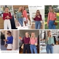 thumbnail image 5 of PRETTYGARDEN Womens Long Puff Sleeve Tops Crew Neck Blouse | Pleated Front, Loose Fit Soft, Business Casual Work Shirts, Dressy Daily Wear, School Travel Outfits, Fall Winter Clothing, 5 of 9