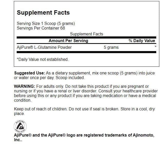 Swanson L-Glutamine Powder - Featuring Ajipure 12 oz Powder