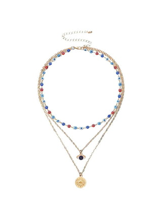 Evil Eye Necklace Layering Clasp Layered Necklace Detangler -  in 2023