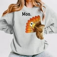 thumbnail image 5 of FAOWME Women's Thanksgiving T Shirt Long Sleeve Round Neck Turkey Printed Comfortable Breathable Sweatshirt For Daily Wear Grey M, 5 of 5