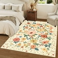 thumbnail image 6 of DUKINO 8x10 Area Rug, Floral Rugs for Living Room, Lightweight Non Slip Washable Rug, Indoor Low Pile & Non-Shedding Boho Design Rugs for Bedroom, Living Room, Dining Room, Beige Yellow, 6 of 8