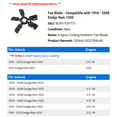 thumbnail image 2 of Fan Blade - Compatible with 1994 - 2008 Dodge Ram 1500 1995 1996 1997 1998 1999 2000 2001 2002 2003 2004 2005 2006 2007, 2 of 2
