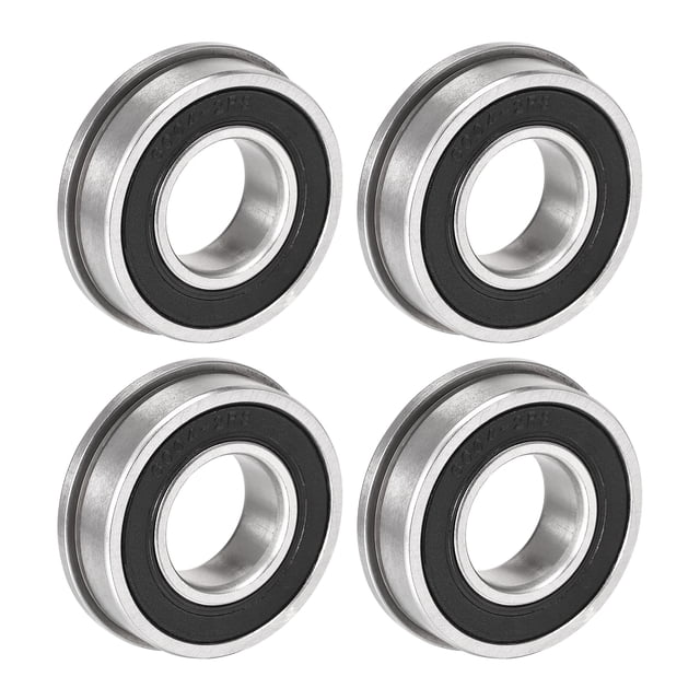 Unique Bargains F6004-2RS 20x42x12mm Double Scellé Roulements à Billes à Bride en Acier Chromé 4 Pack