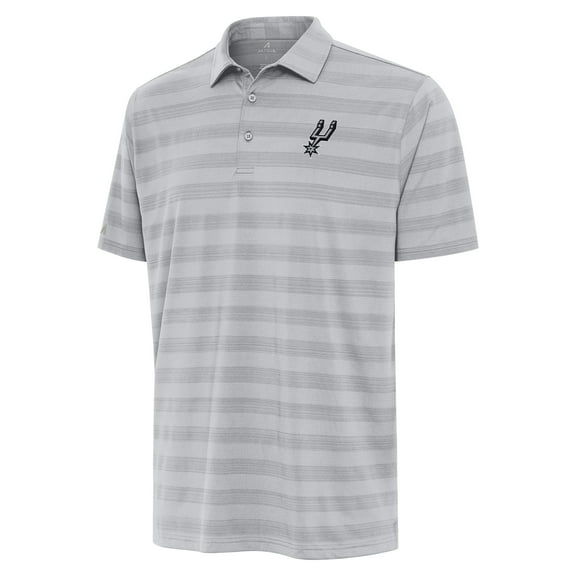 Men's Antigua Gray San Antonio Spurs Tunnel Polo