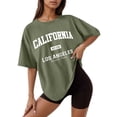 thumbnail image 2 of California Los Angeles T Shirts for Women 2025 Short Sleeve Crewneck Oversized Casual Graphic Tshirt Womens T Shirts, 2 of 5