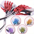 thumbnail image 2 of 2Pcs (Left & Right) Universal Motorcycle Rear Mirror Chrome Motorbike Skeleton Skull Hand Claw Rearview Scooter Mirror green, 2 of 6