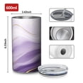 thumbnail image 4 of 20oz Coffee Tumblers Purple Gold Wave Marble Stainless Steel Vacuum Insulated Travel Tumbler Coffee Cups Mug with Lid and Straw with Cleaning Brush for Cold & Hot Drinks, 4 of 5