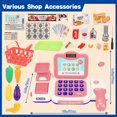 thumbnail image 5 of Petbank Cash Register Playset for Kids, 43PCS  Prentend Play Toys  with Microphone, Scanner, Pretend Credit Card, Play Food, Supermarket Play Gift with sound, for Boys Girls Age 3-12, Pink, 5 of 7
