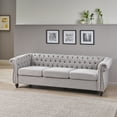 thumbnail image 2 of Chesterfield Style 3 Seater Sofa with Button Tufted Upholstery and Nailhead Accents for Small Living Rooms and Apartments, 2 of 9