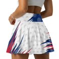 thumbnail image 4 of HELLHERO Golf Ball Patriotic Pattern Built-in Shorts Golf Skirts, Stretchy Comfortable Polyester Spandex Tennis Skirt for Daily Wear Yoga Pickleball, 4 of 9