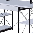 thumbnail image 4 of Benjara Industrial Style Desk with 4 Open Selves and Bookcase Hutch, White-Color:White, 4 of 5