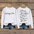 thumbnail image 2 of XIAOCHA Women's "God Says I Am" Letter Sweatshirt Loose Crew Neck Pullover Soft Cozy Trendy Casual Everyday Streetwear Sweatshirt, 2 of 8