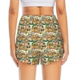 thumbnail image 4 of Uemuo Doodle Owls Pattern Women's Athletic Shorts High Waisted Running Shorts with Liner Pockets Gym Elastic Workout Shorts-Medium, 4 of 9