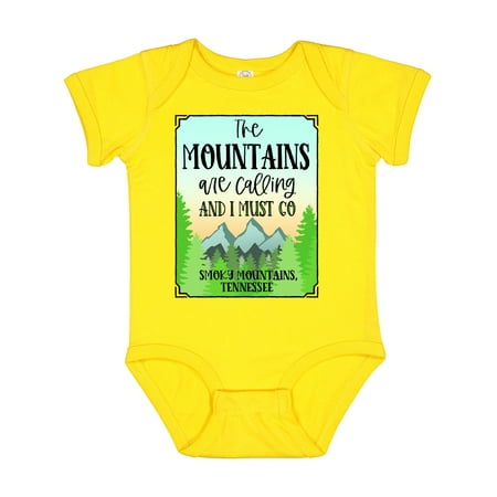 

Inktastic The Mountains Are Calling- Smoky Mountain Tennessee Gift Baby Boy or Baby Girl Bodysuit