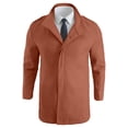 thumbnail image 5 of Aihuaihua Winter Jackets for Men Trench Coat Outdoor All Seasons Wear Men's Fall Winter Long Jackets Single Pea Coat Windbreaker Red M, 5 of 9
