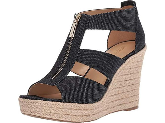 michael michael kors damita platform wedge sandals black