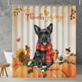 thumbnail image 2 of Happy Thanksgiving Scottish Terrier with Turkey Pumpkins Autumn Vibes Shower Curtain Scottie Dog Lover Gifts Waterproof Bathroom Bathtub Curtain - 12018, 2 of 5