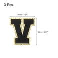 thumbnail image 2 of Chenille Letters V Patches Large Size 83mm/3.27 Inch Golden Glitter for Clothing,Shoes,Hats 3PCS(Black), 2 of 5