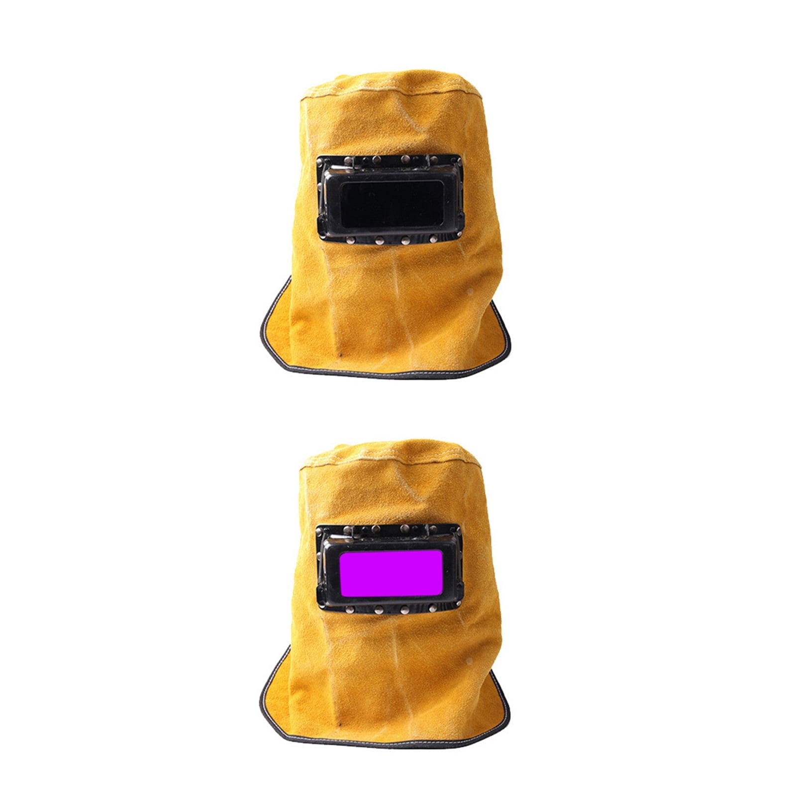 Convenient Welding Helmets Solar Auto Darkening Filter Lens Welder Mask Head-Mounted Yellow Leather Hood Eyes Protection ,Widely Use