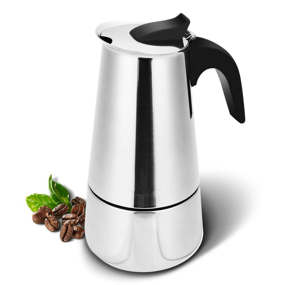 9 Cups Moka Coffee Maker, Stainless Steel Percolator Moka Pot Espresso Coffee Maker Stove Home