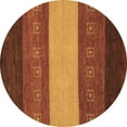 thumbnail image 1 of Ahgly Company Indoor Round Abstract Brown Modern Area Rugs, 3' Round, 1 of 4