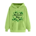 thumbnail image 2 of NuoCaiYun Sweatshirt for Women Funny Print St. Patrick's Day Long Sleeved Loose Comfortable Hooded Drawstring Pullover with Pocket, 2 of 6