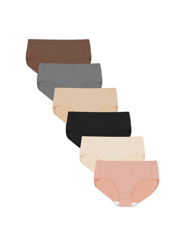 Just My Size JMS Women's Sporty Cotton Assorted Brief Underwear, 6