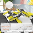 thumbnail image 2 of Queen 4 Piece Bedding Set Yellow Gray White Color Block Soft Breathable Duvet Cover and Pillowcase, Modern Geometric Square Duvet Cover Set Bed Sheets for Bedroom Dormitory Guest Room, 2 of 9