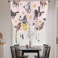 thumbnail image 3 of Spring Flowers Tie Up Curtains for Windows, Adjustable Balloon Window Shades, Black Brown White Horse Country Pink Kitchen Window Treatments Adjustable Roll Up Curtain for Basement/Nursery 52"x45", 3 of 8