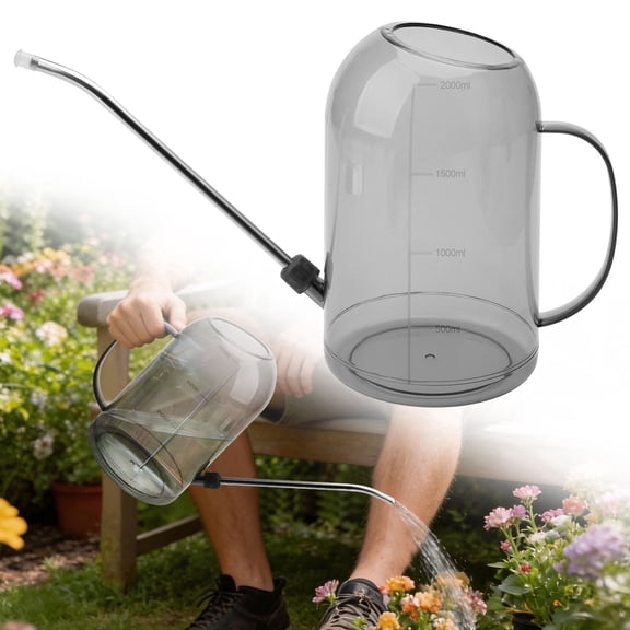 Gardening Watering Can with Long Spout, EEEkit 2L Watering Pot for Indoor Outdoor Plant, Gray
