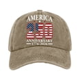 thumbnail image 4 of USA 250th Anniversary Embroidered Hat Adjustable Washed Hat for Men Women Gifts,Khaki, 4 of 6