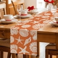thumbnail image 5 of Orange Starfish Coastal Table Runner 72 Inches, Shell Coral Summer Beach Nautical Ocean Bed Runner Dresser Scarves Tabletop for Indoor Outdoor Parties/Ceremony/Banquet, 16" x 72", 5 of 9