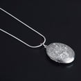 thumbnail image 6 of FENGGHAO 925 Sterling Silver Rose Round Locket Necklace with Snake Chain, Unisex Fashion Jewelry Gift for Wedding Engagement Anniversary Party, 6 of 6