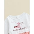 thumbnail image 5 of Bagilaanoe Toddler Baby Girl Valentine's Day Dress Letters Print Long Sleeve A-line Princess Dresses 1T 2T 3T 4T 5T 6T Kids Patchwork Tulle Skirt, 5 of 7