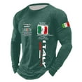 thumbnail image 4 of Mens Polo T-Shirt Stylish Long Sleeve Slim Fit Printed Versatile Mens Knit Polo,Dark Green,XL, 4 of 4