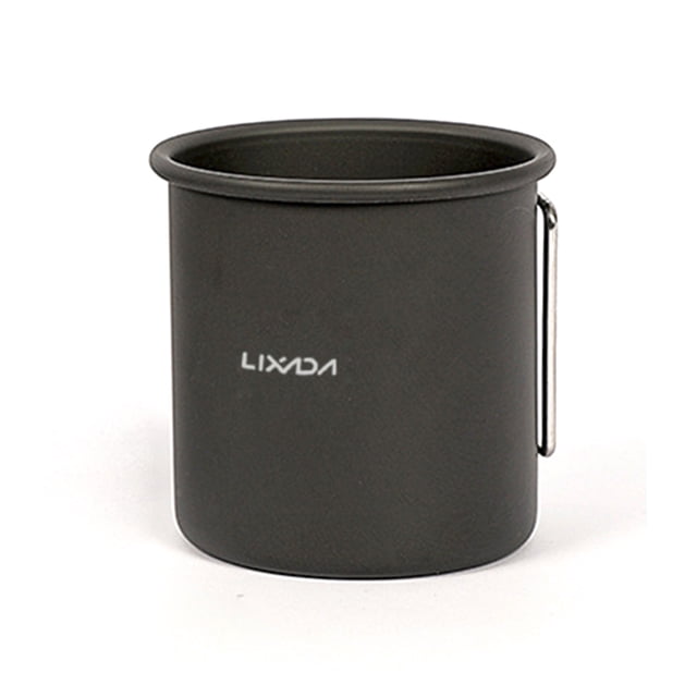 Taza exterior 250ml Camping Aleación de aluminio Taza de agua Taza de té Taza de café con asas plega Lixada Taza exterior