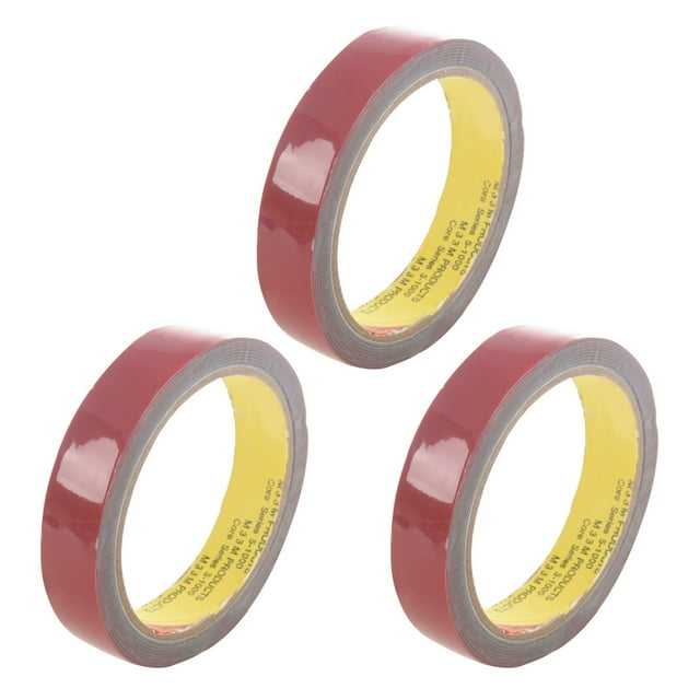 3X Ruban Adhésif Permanent Double Face Super Adhésif pour Véhicule Voiture, Rouge 20MM x, 3 x Ruban Double Face, Rouge