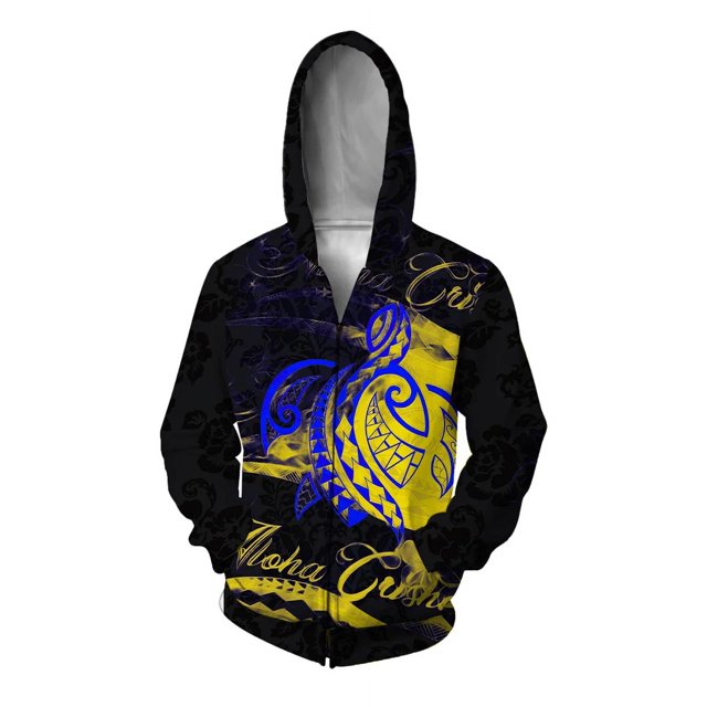 Sudadera con estampado de tortuga para hombre, sudadera personalizada con estampado de peces, sudadera con capucha informal y versátil, sudadera con capucha con cremallera
