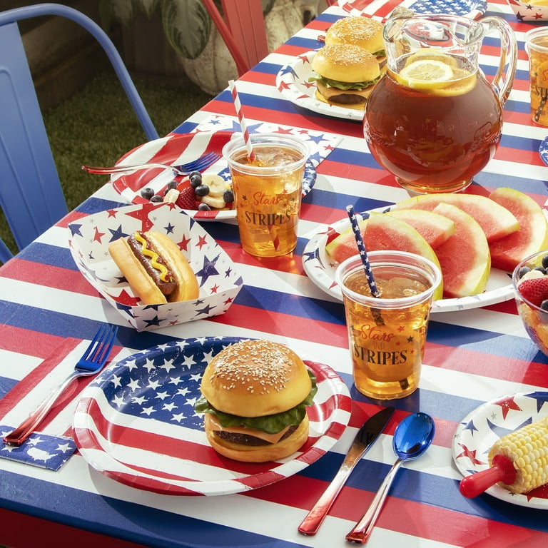 Puleo Disposable 4th of July Party Set, Serves 24, with Large and