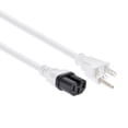thumbnail image 1 of 3ft (Feet) Heavy Duty Power Cord, NEMA 5-15P to C15 AC Power Cord, 15A 125V, 14AWG, SJT, Replacement Computer Power Cord, Monitor Power Cable, PC Power Supply Cable, White, 10 Pack, 1 of 2