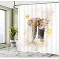thumbnail image 4 of Ambesonne Watercolor Animal Shower Curtain, Paintbursh Art, 69"Wx75"L, Tan Taupe Beige, 4 of 4