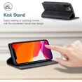 thumbnail image 4 of Funda tipo cartera con tapa para iPhone 12/12 Pro, funda magnética de cuero con tarjetero y soporte, resistente, de TPU a prueba de golpes, 4 of 7