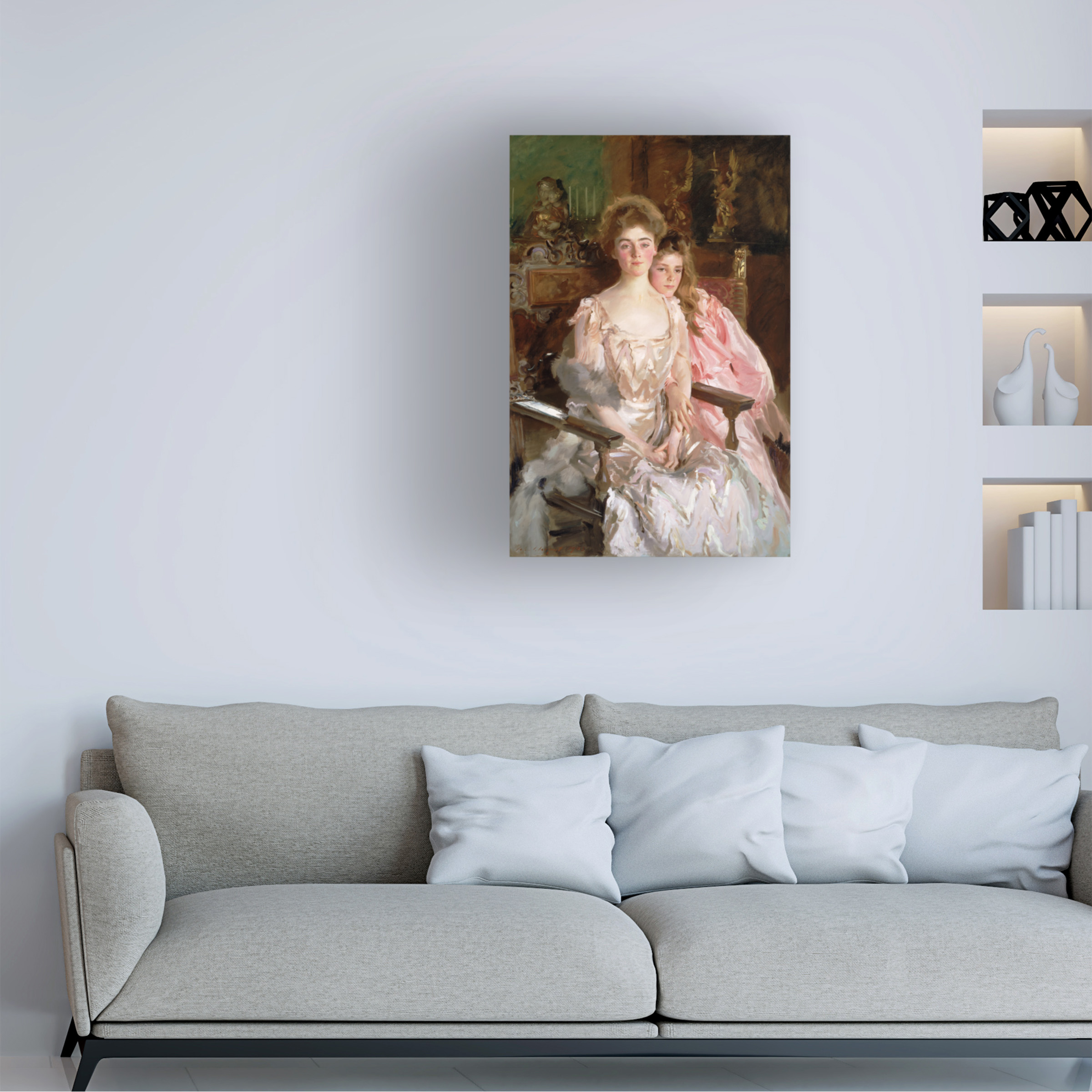 John Singer Sargent 'Mrs Fiske Warren And Daughter' Canvas Art