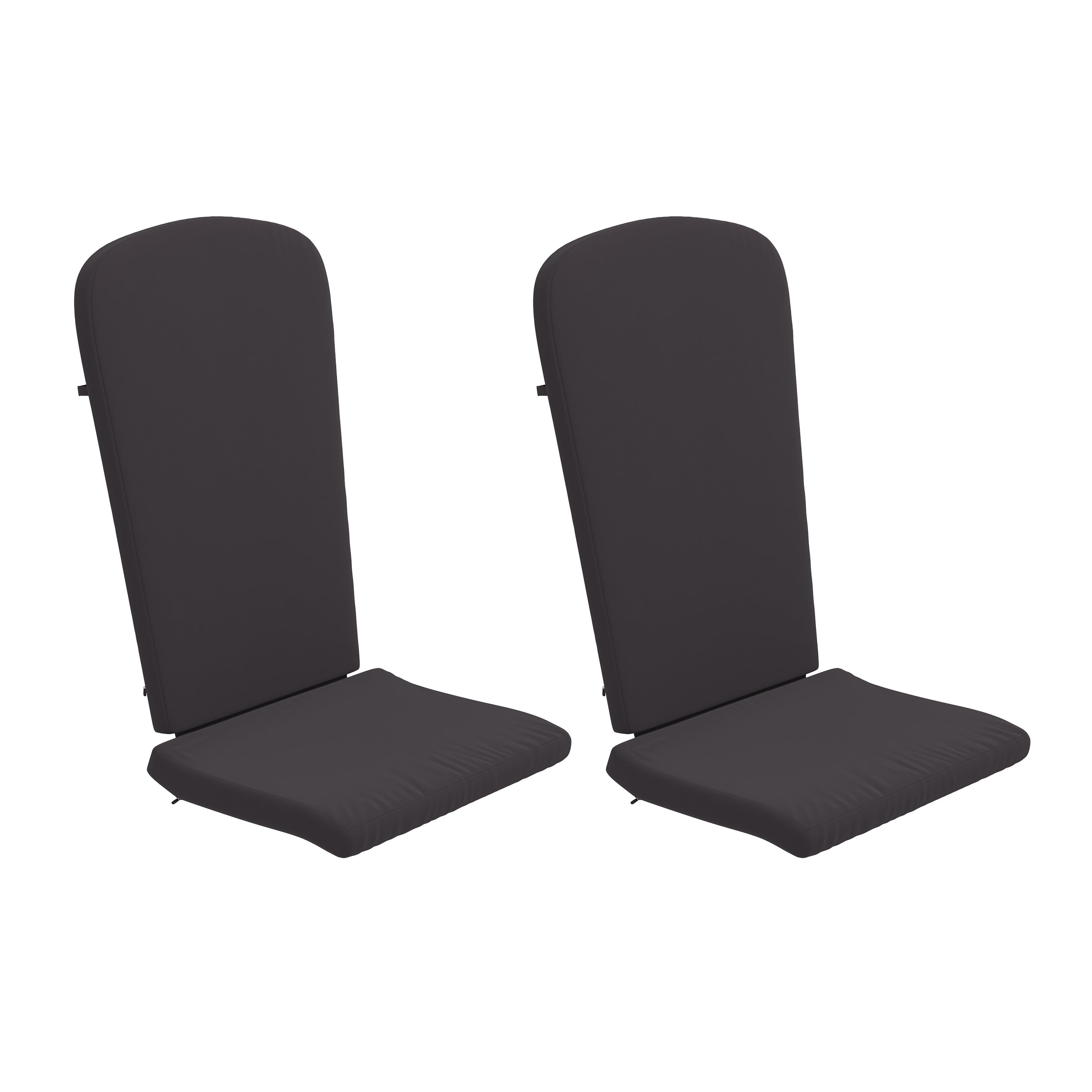 Emma + Oliver Set of Two All-Weather Indoor and Outdoor Cushions for Adirondack Chairs and High Back Patio Chairs in Gray